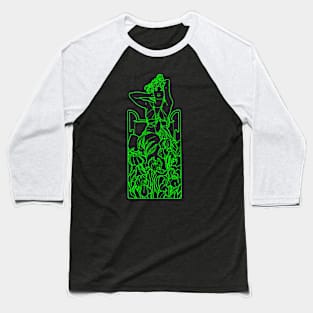 Alphonse Mucha Amethyste Green Neon Baseball T-Shirt